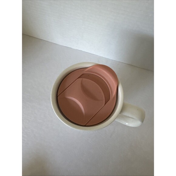 Frankie Grey Dear Santa Forgive Me For I Have Ginned Mug W/Lid Pink Wht Gold 6" - Picture 2 of 7